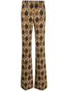 ETRO PATTERNED-JACQUARD FLARED TROUSERS
