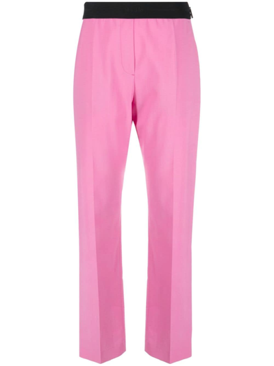 Msgm Hose Mit Logo-bund In Pink