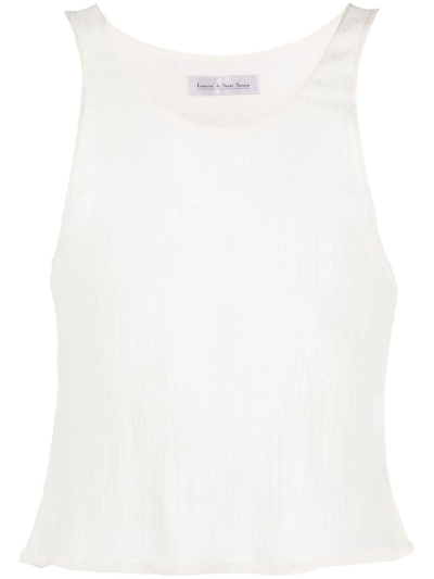 Ludovic De Saint Sernin Sleeveless Mesh Vest In Neutrals