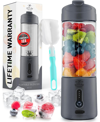 Zulay Kitchen Personal Portable Smoothie Blender On The Go That Crush Ice In Dark Silver