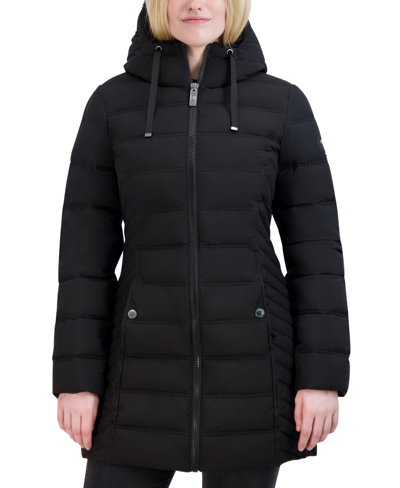 Nautica Women's Hooded Packable Puffer Coat In Black