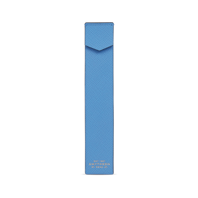Smythson Bookmark In Panama In Nile Blue