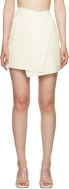 By Malene Birger Off-white Esmaa Leather Miniskirt In Ivory