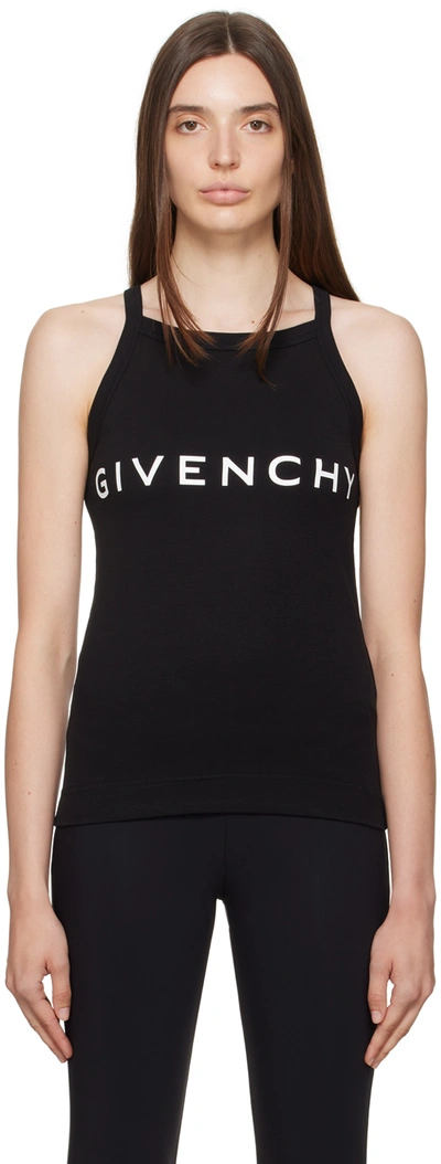 Givenchy Black Printed Tank Top In 001 Black