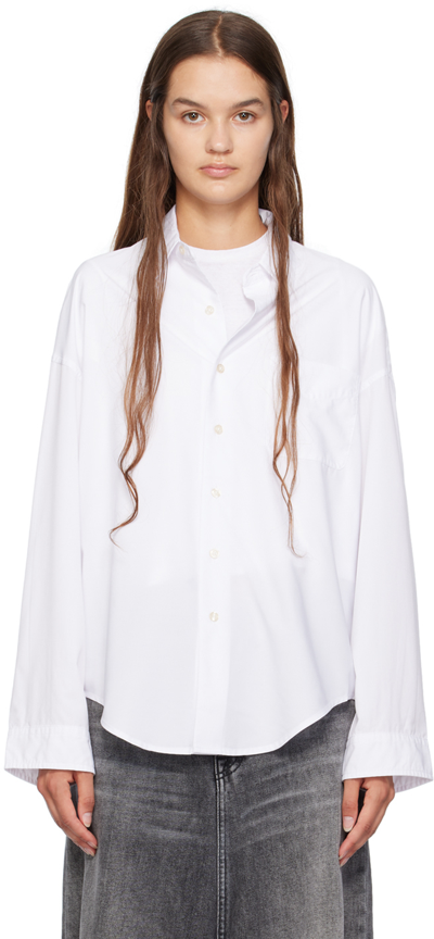 R13 Boxy Button-up Shirt In White