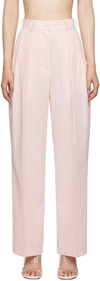 The Frankie Shop Frankie Shop Womens Pink Pinstripe Tansy Wide-leg High-rise Pleated Trousers In Pink Pinstripe