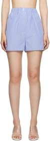 The Frankie Shop Blue Lui Shorts In Light Blue/black Str