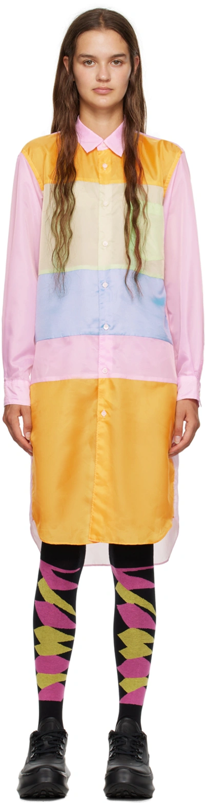 Comme Des Garçons Homme Deux Multicolor Paneled Midi Dress In 1 Multi