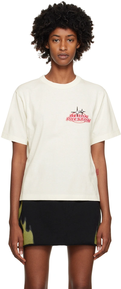 Heron Preston Logo-embroidered Short-sleeved T-shirt In White Red