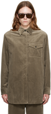 DRIES VAN NOTEN TAUPE PADDED SHIRT