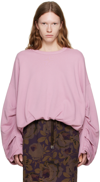 Dries Van Noten Hannett Draped Cotton Sweatshirt In 305 Pink