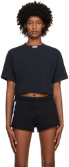 Heron Preston Ctnmb Cropped Cotton Jersey T-shirt In Black