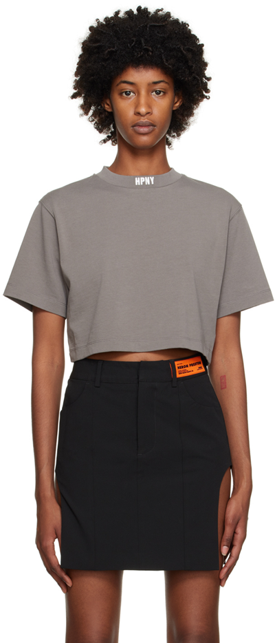 Heron Preston Gray 'hpny' T-shirt In Grey White