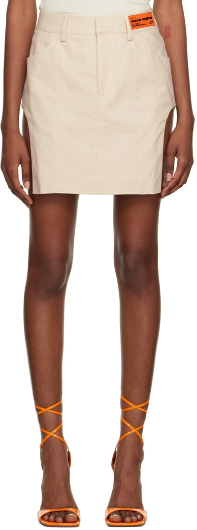 Heron Preston Side-slits Fitted Mini Skirt In Neutrals