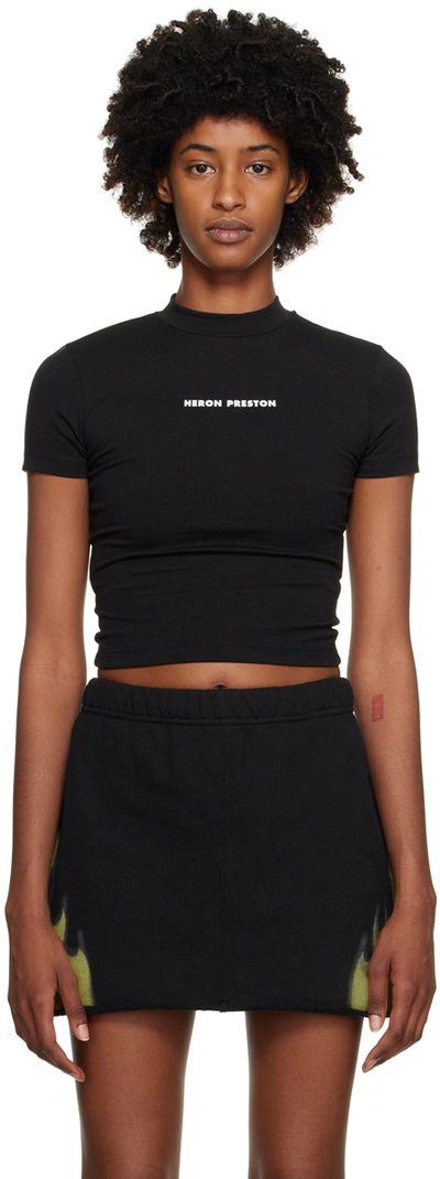 Heron Preston Logo-print Slim-fit Stretch-cotton T-shirt In Black