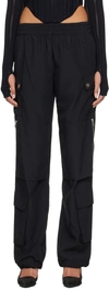 Dion Lee Black Pocket Cargo Trousers In Black