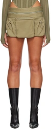 DION LEE GREEN UTILITY CARGO MINISKIRT