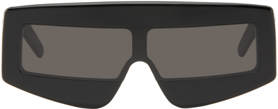 Rick Owens Black Phleg Sunglasses In 0909 Black/black