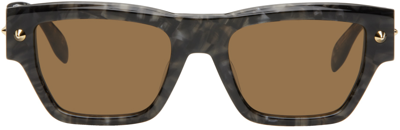 Alexander Mcqueen Square-frame Sunglasses In Brown