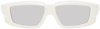 Rick Owens Men's Rick Clear Frame Square Sunglasses In 1118 Milk/silver