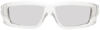 Rick Owens 55mm Rick Rectangular Sunglasses In 0118 Transparent/siv