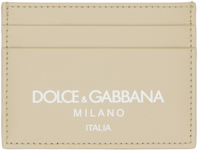 Dolce & Gabbana Beige Printed Card Holder In Hyii7 Dg Mi Italia F