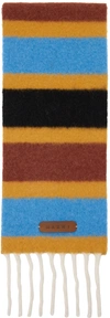 Marni Stripe-pattern Fringed Scarf In Stb39 Powder Blu