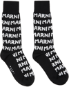 Marni Logo-knit Ankle Socks In Jqn99 Black