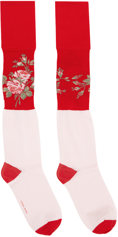 Simone Rocha Red Floral Socks