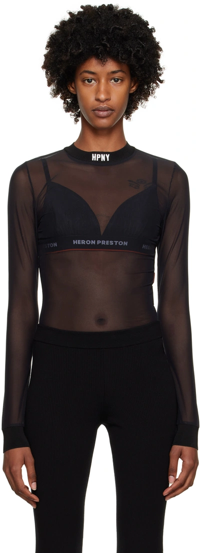 Heron Preston Black 'hpny' Bodysuit In Black White