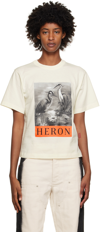 HERON PRESTON WHITE 'HERON' T-SHIRT