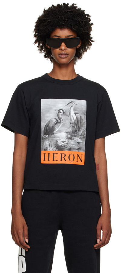 Heron Preston Eron Preston Heron Print T-shirt In Black
