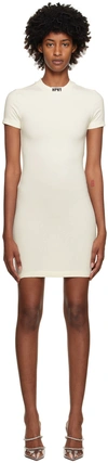 Heron Preston Embroidered Body-con Minidress In White Black