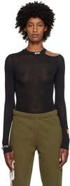 Heron Preston Hpny Emb Cut Shoulder Top In Black