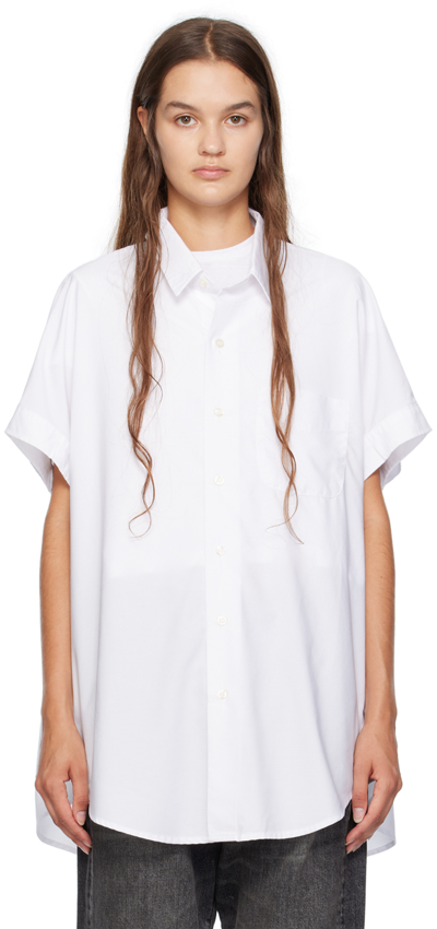R13 Sleeveless Boxy Button-up Shirt In White