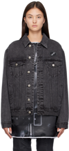 WE11 DONE BLACK FADED DENIM JACKET