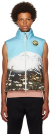 JIL SANDER BLUE GRAPHIC DOWN VEST