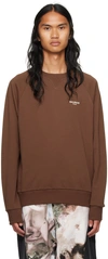 Balmain Brown Flocked Sweatshirt In Wch Marron Chaud/nat