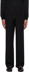 TOM FORD BLACK PLEATED TROUSERS