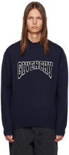 GIVENCHY NAVY COLLEGE SWEATER