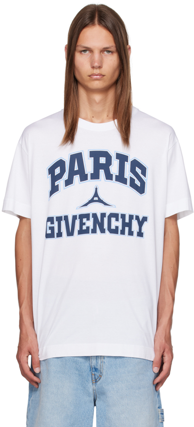 Givenchy Paris Logo Print T-shirt In White