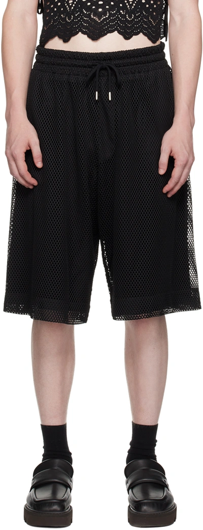 Dries Van Noten Black Paneled Shorts In 900 Black