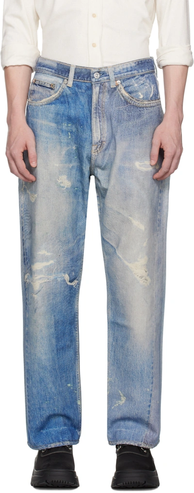 Our Legacy Blue Third Cut Jeans In Digital Denim Print | ModeSens