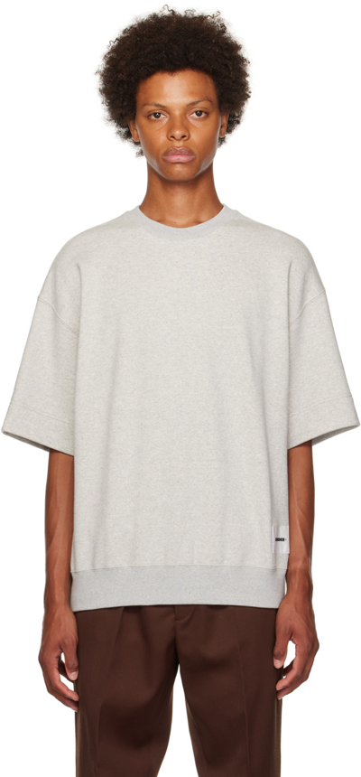 JIL SANDER GRAY RAGLAN SLEEVE SWEATSHIRT