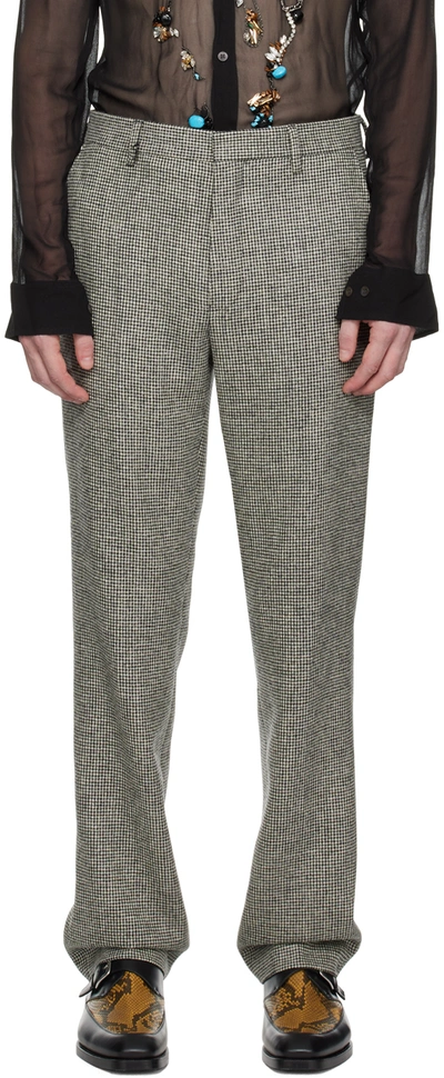 Dries Van Noten Gray Slim Fit Trousers In 900 Black