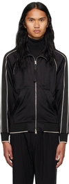 TOM FORD BLACK PIPING TRACK JACKET