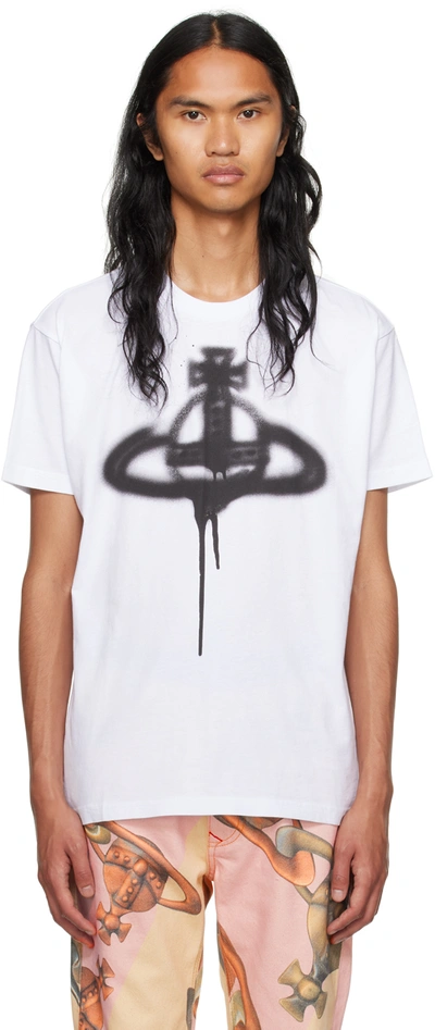 Vivienne Westwood 土星logo印花短袖t恤 In White