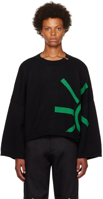 Spencer Badu Black Intarsia Sweater
