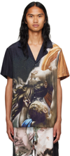 Balmain Painting Printed Bowling Shirt In Aaa Multicolore