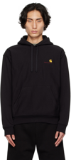 Carhartt -wip Hooded American Script Sweatshirt In 89 Black